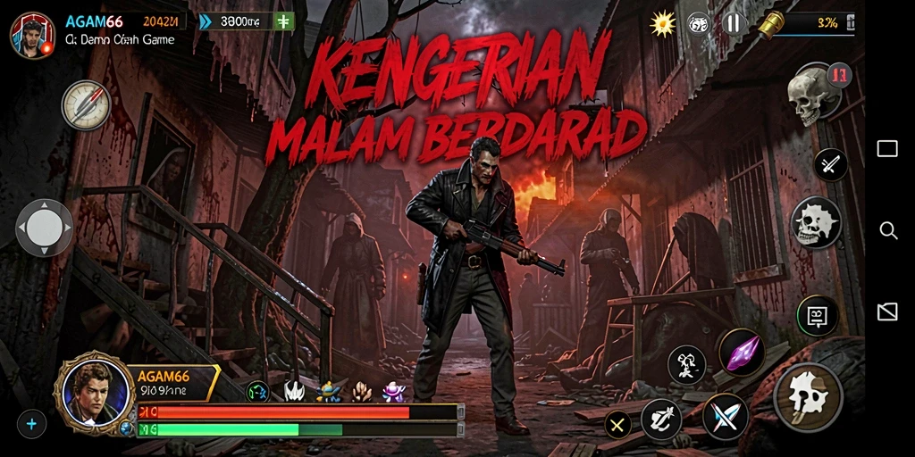 Screenshot AGAM66 menampilkan suasana Horror yang mendebarkan.