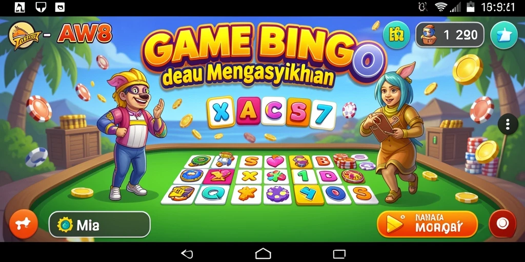 Screenshot gameplay AW8 menunjukkan keseruan permainan Bingo.