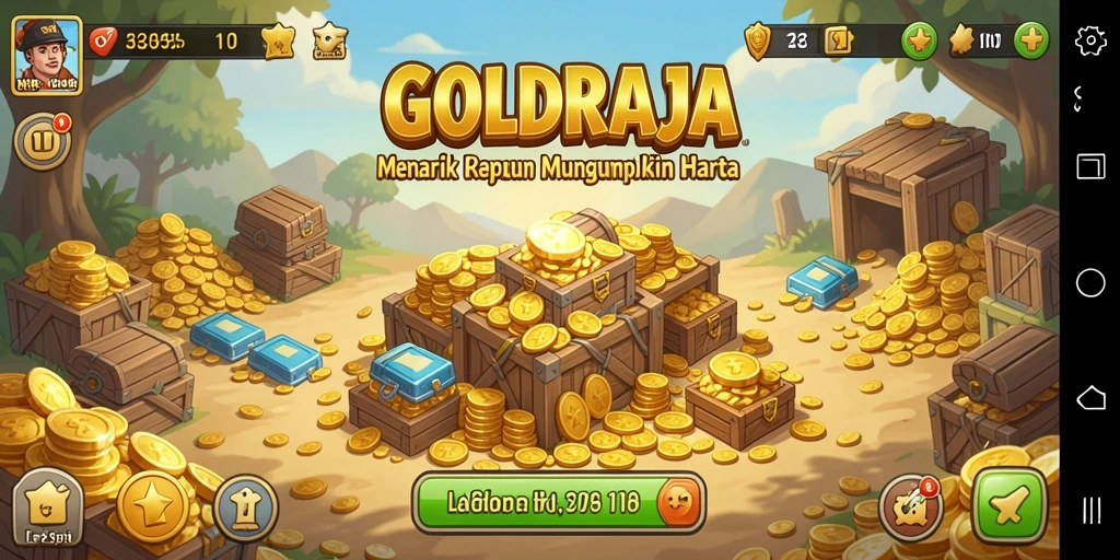 Tampilan gameplay <strong>GOLDRAJA</strong> yang seru dan menarik.