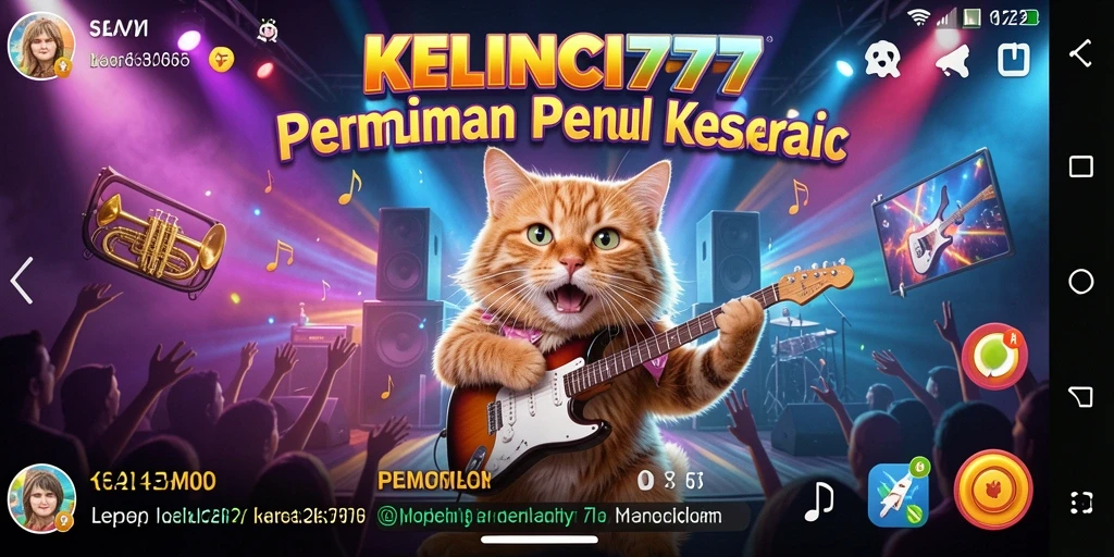 Tampilan gameplay KELINCI777 dengan alunan musik yang menarik.