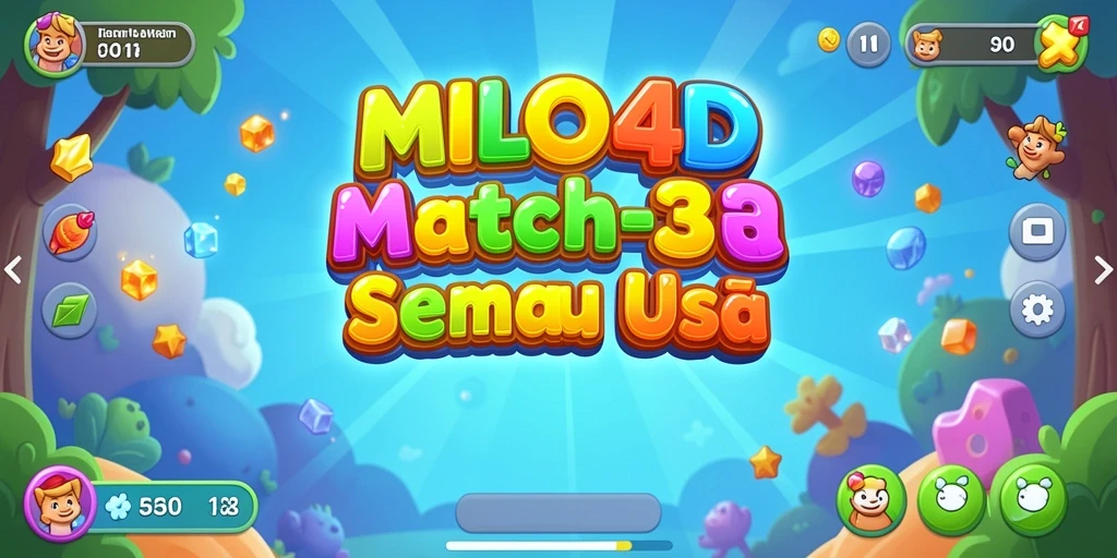 Tampilan menarik dari gameplay Match-3 di MILO4D.