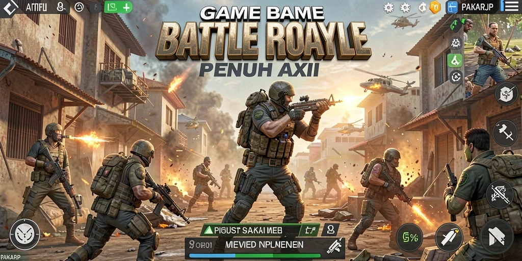 Screenshot PAKARJP menunjukkan aksi seru pertempuran Battle Royale.