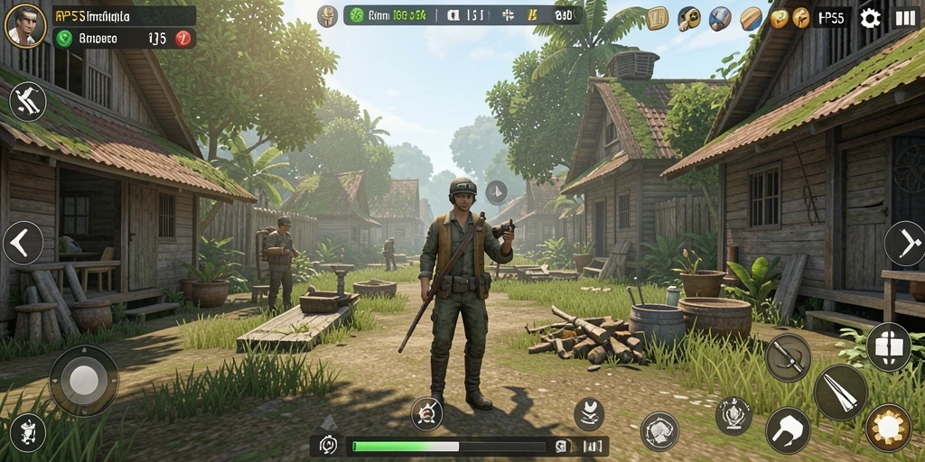 Gameplay RP55 yang menunjukkan interaksi karakter dalam simulasi kehidupan.