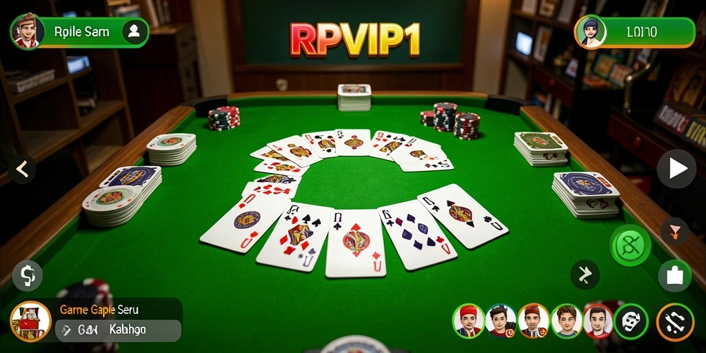 Tangkapan layar gameplay seru RPVIP1 dalam permainan Gaple.
