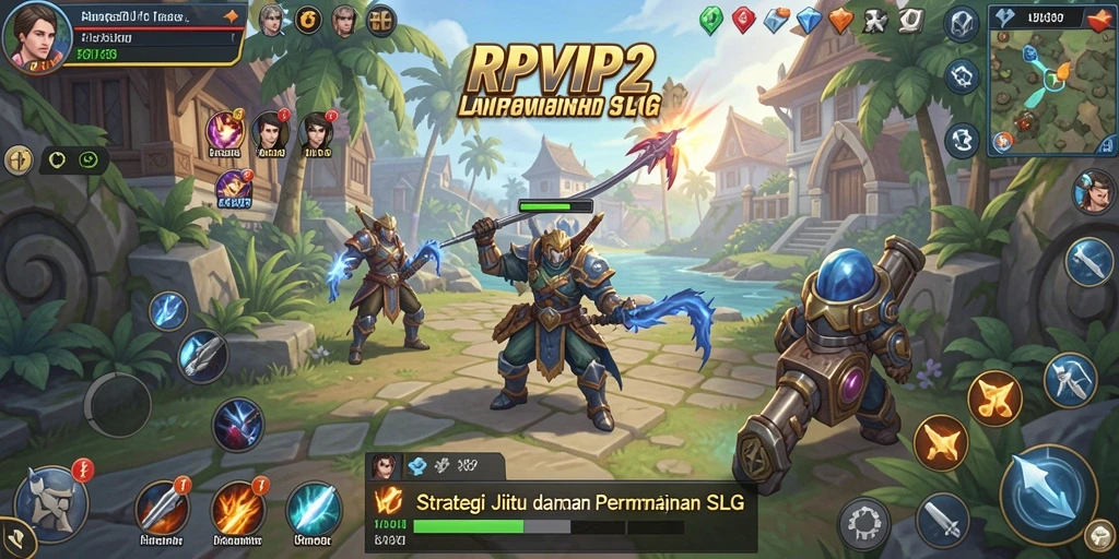 Tampilan gameplay menarik RPVIP2 dengan aksi strategi SLG.
