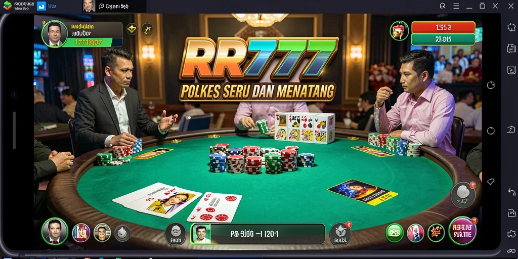 Tampilan screenshot utama RR777 menunjukkan aksi seru dalam permainan poker.