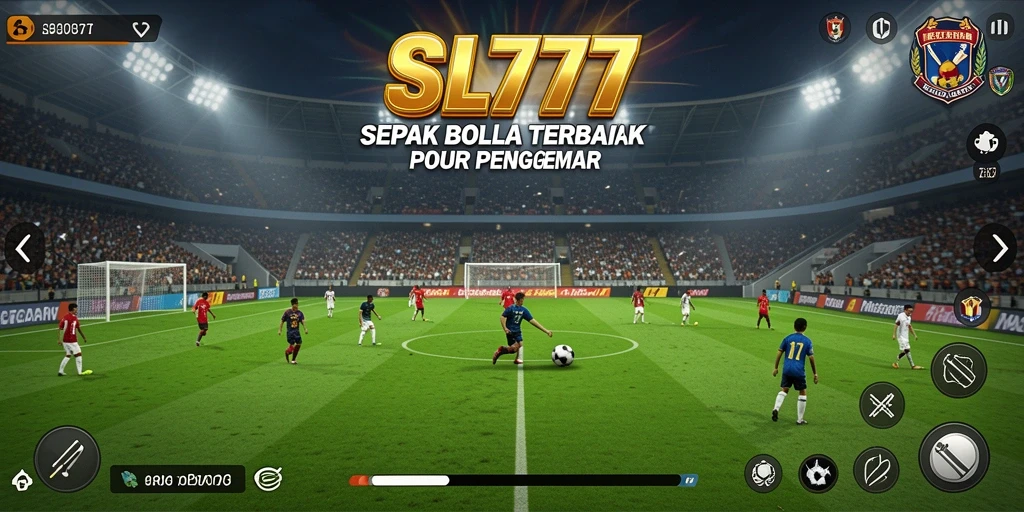 Tampilan gameplay sepak bola yang seru dan menegangkan.