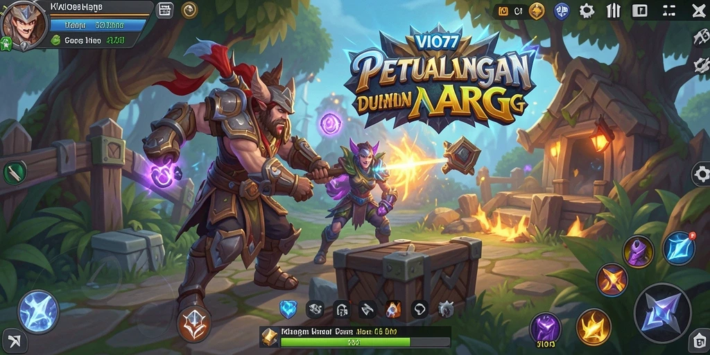 Screenshot gameplay VIO77 menampilkan pertarungan epik dan grafis menawan.