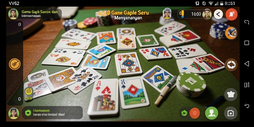 Tampilan gameplay seru dalam game Gaple VV62.